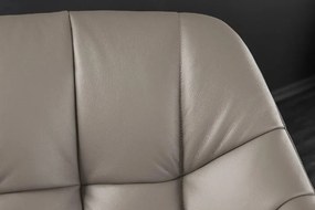 Set de 2 scaune pivotante PAPILLON piele taupe/ negru