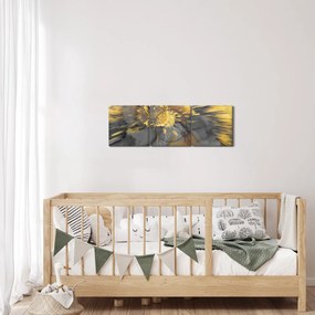 Tablou - Expansiunea aurului (cu ceas) (90x30 cm)