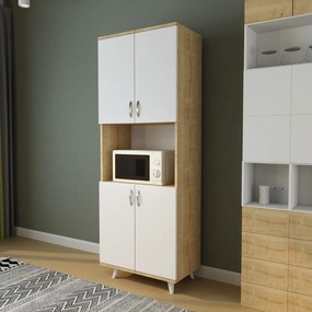 Dulap cu rafturi Sally (Stejar + Alb). 1072689