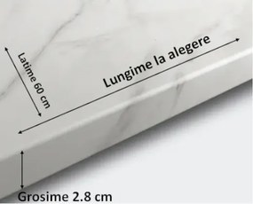 Blat bucatarie Marmura Carrara de 28 mm, Termo-Rezistent, Lungime la alegere, latime 60 cm