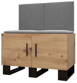 Set mobilier pentru hol Amanda 19 (Stejar artisan + gri închis). 1086022
