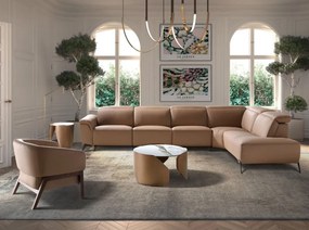 Fotoliu LUX design italian, Piele Naturala, Brown