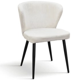 SET 2 Scaune Cielo, structura metalica, catifea Reiata - BEJ - CATIFEA REIAT - NEGRU - STANDARD