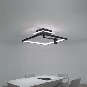 Lustra LED Cu Telecomanda, 3 Tipuri De Lumina, 55W, Negru