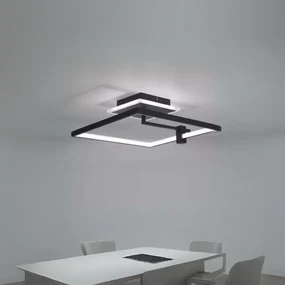 Lustra LED Cu Telecomanda, 3 Tipuri De Lumina, 55W, Negru