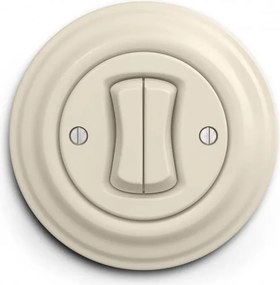 Kliklap - Întrerupător retro în serie cu ramă nr. 5, bej