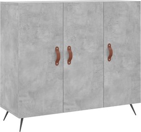 vidaXL Dulap, gri beton, 90x34x80 cm, lemn compozit