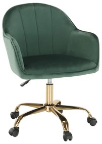 Fotoliu de birou, verde material Velvet /auriu, EROL