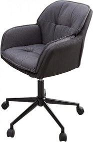 Scaun birou ajustabil gri/negru din poliester si metal Lounger Invicta Interior