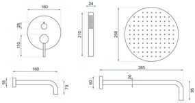 Set de dus incastrat Rea Lungo cupru periat cu BOX
