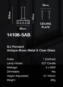 Lustra suspendata metal stil industrial decorativ Belle 5L