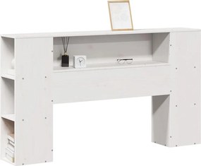 vidaXL Tăblie de pat cu depozitare alb 140 cm lemn masiv de pin