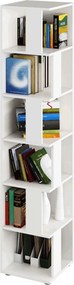 Biblioteca de colt KORIND, alb, DTD laminat, 38x38x186 cm