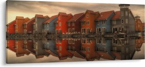 Tablou cu căsuțele colorate (120x50 cm)