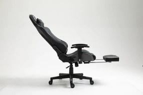 Scaun gaming, suport picioare, funcție sezlong, SIG 5020, Negru/Gri