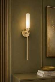 Aplica de perete stil elegant PRESTON alama/sticla opal