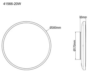 Globo 41566-20W - Plafonieră LED NIELSEN LED/20W/230V 4000K Ø 30 cm alb