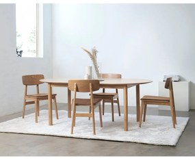 Scaun de dining maro coniac/în culoare naturală din imitație de piele Livo – Unique Furniture