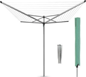 Uscator de rufe pentru exterior Brabantia TopSpinner 90300263, 50 m, Suport metalic, Husa, Rezistent la coroziune, Inox