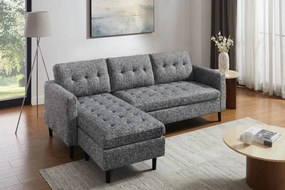 Coltar modern, Tesatura Structurata Gri STOCKHOLM 220cm