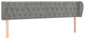 vidaXL Tăblie de pat cu aripioare gri deschis 203x23x78/88 cm catifea