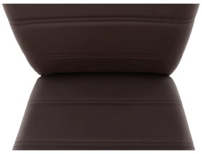Scaun, piele ecologică maro/crom, DELA