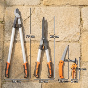 Outsunny Set de Grădinărit 4 Piese cu Foarfecă, Foarfece de Tăiat Crengi, Foarfece de Tuns și Fierăstrău Pliabil | Aosom Romania