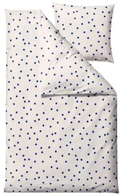 Lenjerie de pat albastră-crem din bumbac satinat pentru pat de o persoană 140x200 cm Solaris – Södahl