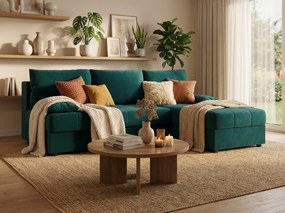 Coltar extensibil reversibil VENORIA SLIM 200x143 cm, petrolej + 2 perne GRATUIT