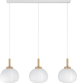 Eglo 44066 - Lustră suspendată SUMMERHILL, 3xE27/40W/230V, alb/bej