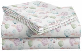 Cearsaf din bumbac pentru patut copil BALUNEA alb 110x160 cm