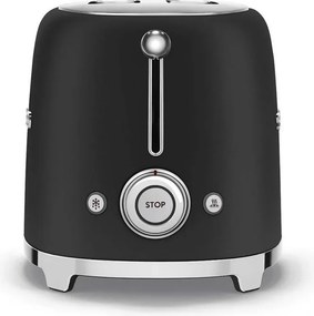 Prаjitor de pаine SMEG 50's Style TSF01BLMEU, 950 W, 2 felii, 6 trepte, Tava pentru firimituri, Cablu integrat, Otel inoxidabil, Negru mat
