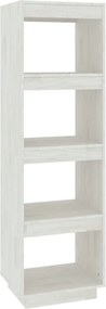 vidaXL Bibliotecă/Separator cameră, alb, 40x35x135 cm, lemn masiv pin