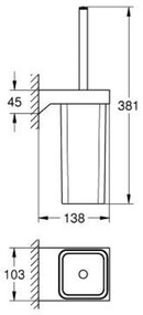 Suport perie wc Grohe Selection Cube, crom