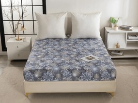 Cearsaf din microfibra SNOWFLAKE modrosede 180x200 cm