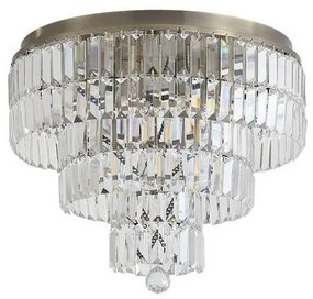 Lustra baie metal alama antic, cristal transparent Empire 6L, IP44
