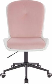 HR690K Scaun Velvet&amp;soft Piele Pu Roz Pudră/Alb Bază Neagră