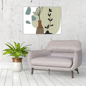 Tablou pe sticlă - Flori într-o vază N⁰2 (70x50 cm)