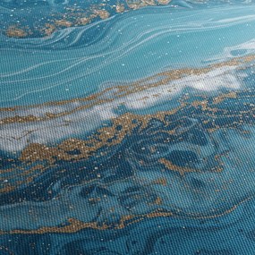 Tablou - Marmură bleu cu aur I. (150x105 cm)