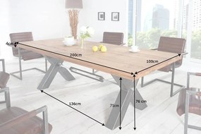 Masa Design Industrial Thor 200cm stejar salbatic