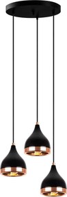 Lustra YILDO 7036, metal, negru, 38x14x33-111 cm