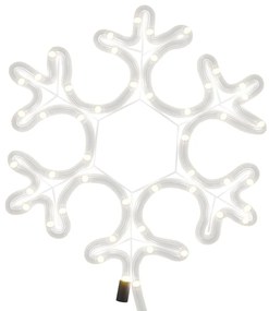 Figurina Fulg de Zapada de Craciun LED 2 buc. alb cald 27x27 cm 2, 27 x 27 cm