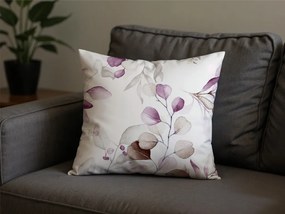 Set 2 bucati huse decorative pentru perna din microfibra FLORANY 45x45 cm, alba