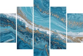 Tablou - Marmură bleu cu aur I. (150x105 cm)