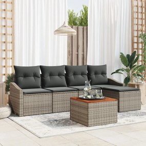 vidaXL Set de Canapea de Grădină 6 pcs Gri 55 x 55 x 37 cm