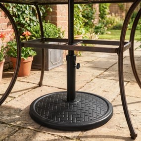 Outsunny Bază pentru Umbrelă cu Buton Reglabil, Ø46x34 cm, Negru | Aosom Romania