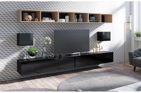 Mobilier living Calabria C34 BLACK (Negru + Stejar artisan) (fără iluminat). 1051579