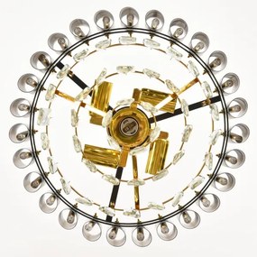 Brilagi - Candelabru suspendat pe lanț ECLIPSE 5xE14/10W/230V Ø 38 cm negru/auriu