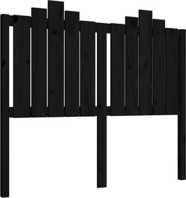 vidaXL Tăblie de pat, negru, 126x4x110 cm, lemn masiv de pin
