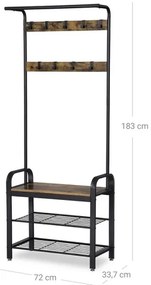 Cuier de podea NAVOR, maro/negru